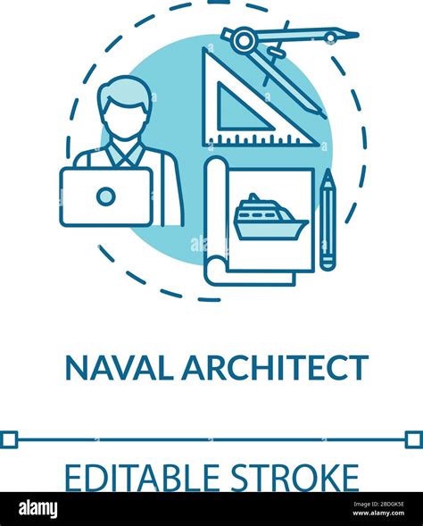 Naval Architect Turquoise Concept Icon Professional Maritime Worker