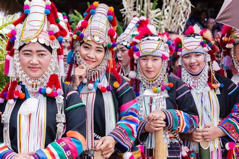 Beautiful Young Asian Lady Akha Tribe On Akha Swing Festival Editorial