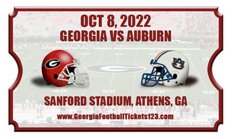 Georgia Bulldogs vs Auburn Tigers Football Tickets | 10/08/22