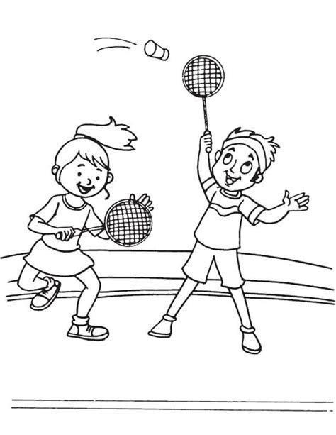 Coloriage Joueurs de Badminton télécharger et imprimer gratuit sur