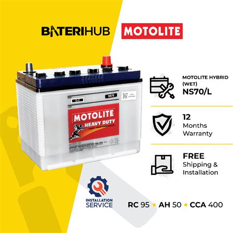 Installation Provided Ns Ns L Motolite Hybrid Wet Car Battery