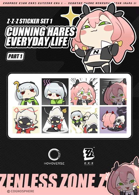 Zenless Zone Zero Sticker Set 1 — Cunning Hares Everyday Life Part 1 Zenless Zone Zero