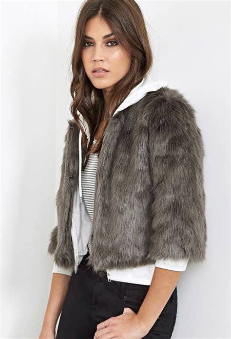 Forever 21 Cropped Faux Fur Coat 53 Fall Coat Trends 2015