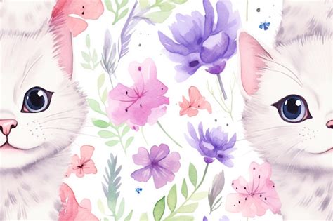 Premium Photo Floral Whiskers And Watercolor Whimsy