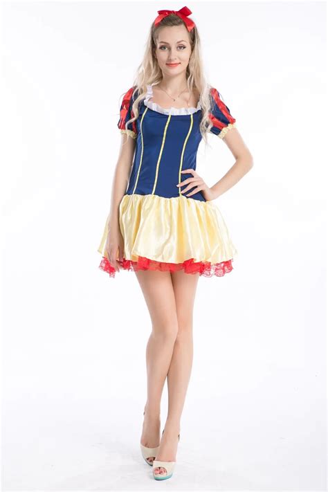 Free Shipping Ladies Story Book Fairy Tale Short Snow White Fancy Dress Costume S M L Xl 2xl 3xl