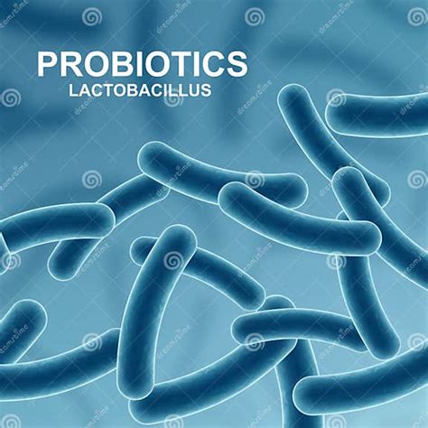 Probiotic Background Microbiome Elements On Blue Stock Vector Illustration Of Biology