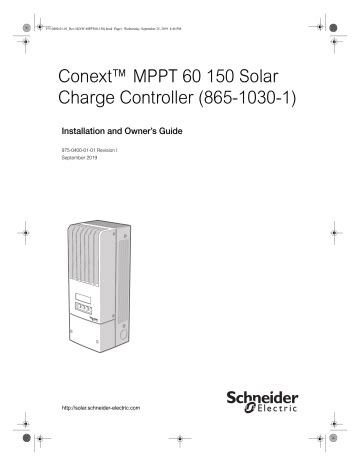 Schneider Electric Conext Mppt User Guide Manualzz