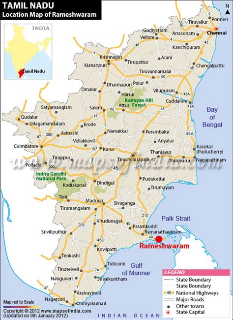 Tamil Nadu Map Rameshwaram - Cassie Anjanette