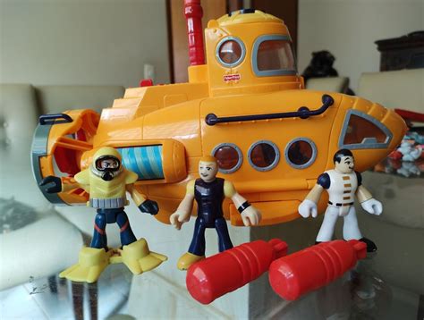 Submarino Imaginext Três Bonecos Brinquedo Mattel Fischer Price