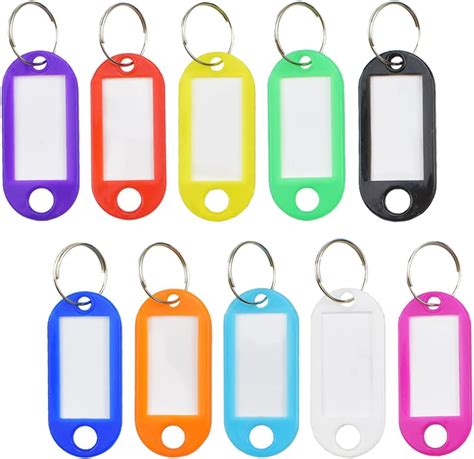 Key Tags With Split Ring 20 PCS Key Fobs Labels ID Keyring Tags For