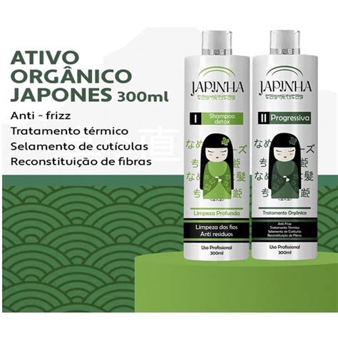 Kit Progressiva Japinha Shampoo Ativo Sem Formol Japinha Liso