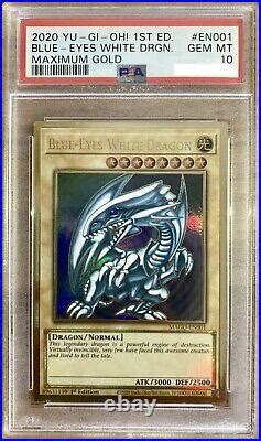 Blue Eyes White Dragon Mago En Maximum Gold St Edition Psa