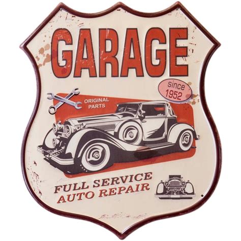 看板 壁面装飾 ブリキ看板 アンティークエンボスプレート レクト★garage Since 1952 アメリカン雑貨 Mp22018