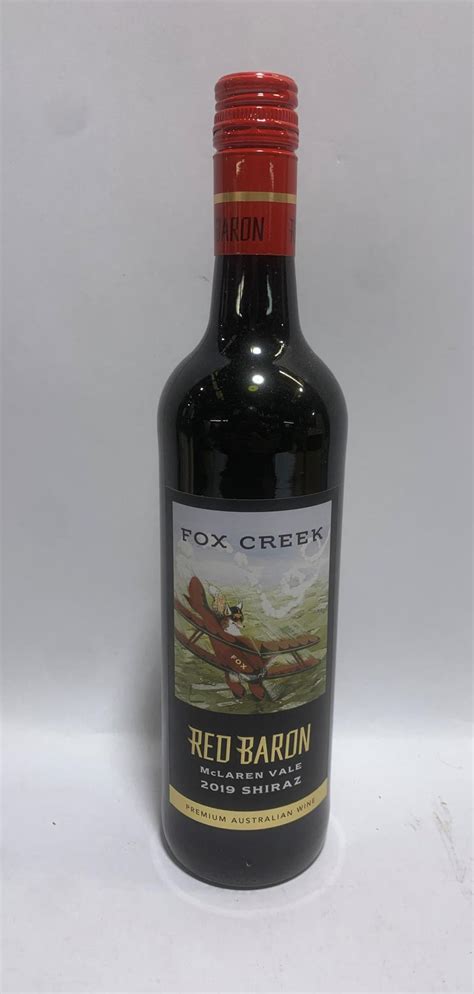 Lot Twelve Bottles Of Red Wine Marked Fox Creek Red Baron Shiraz