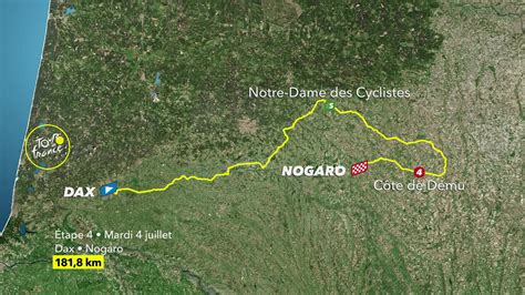 Trasa 4 Etapu Tour De France 2023 Dax Nogaro Kolarstwo Wideo