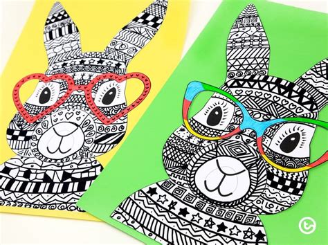 Funky Easter Bunny Craft Template Billedkunst P Ske