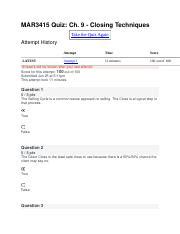 Mar Quiz Ch Closing Techniques Docx Mar Quiz Ch