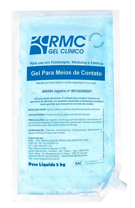 Gel Clínico Condutor Meios De Contato E Ecg 5kg Azul Rmc Portal do Médico