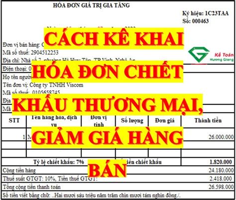 Cách kê khai hóa đơn Chiết khấu thương mại giảm giá hàng bán Thuế