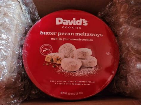 Pound Tin Davids Cookies Gourmet Butter Pecan Meltaway Cookies