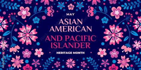 Asian American and Pacific Islander Heritage Month. Vector banner for ...