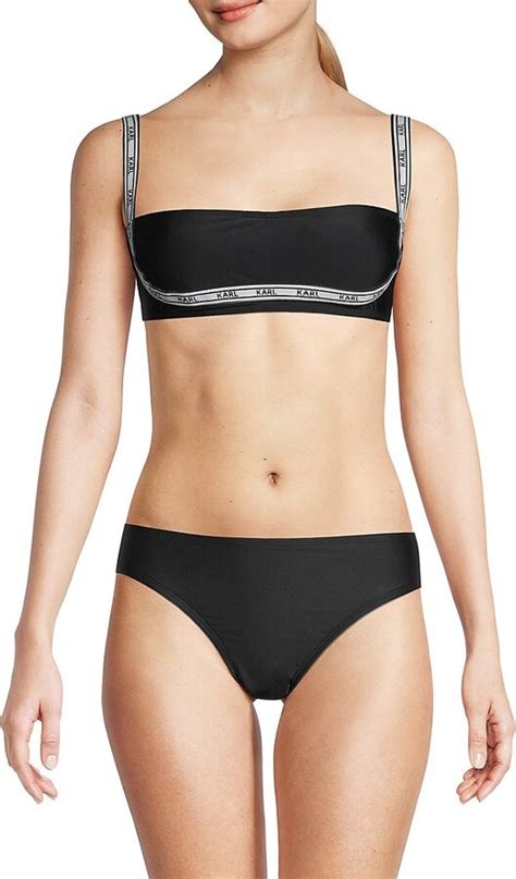 Karl Lagerfeld Paris Logo Elastic Bandeau Bikini Top ShopStyle Two