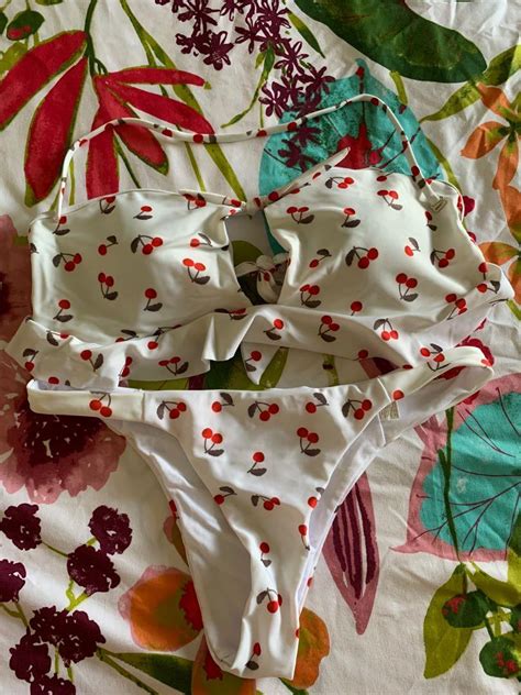 CHERRY Bikini Set Women S Fashion Swimwear Bikinis Swimsuits On Carousell
