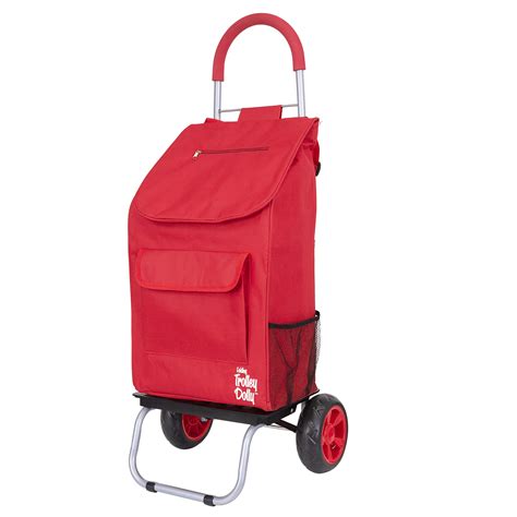 Dbest Products Trolley Dolly Red Foldable Shopping Cart For Groceries