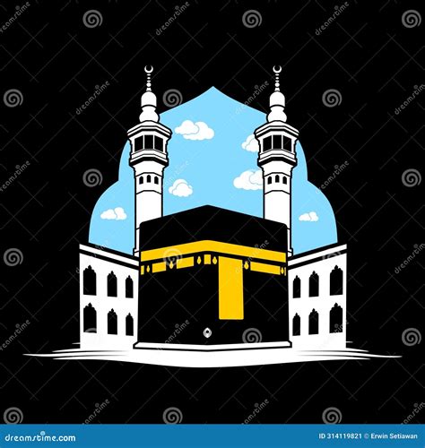 Kabah Islamic Masjidil Haram Mekah Vector Illustration Cartoondealer