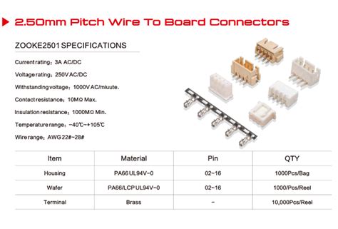 2 50mm Pitch Wire To Board Connectors China Manufacturer