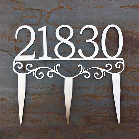 Custom Metal Address Stakes Yard Address House Number Yard Sign Stainless Steel Address Marker