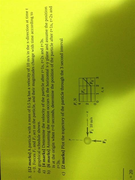 Solved A Particle With A Mass Of 0 5 Kg Has A Velocity Of 10