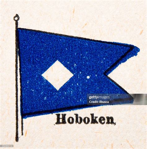 Antique Illustration Of Flag American Yacht Ensigns Hoboken High Res