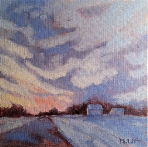 Heidi Malott Original Paintings Snowy Sunset Winter Landscape