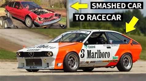 Racecar Rescue Smashed Up Rare Alfa Romeo Gtv6 Gets Rebuilt Into A Track Hero Youtube