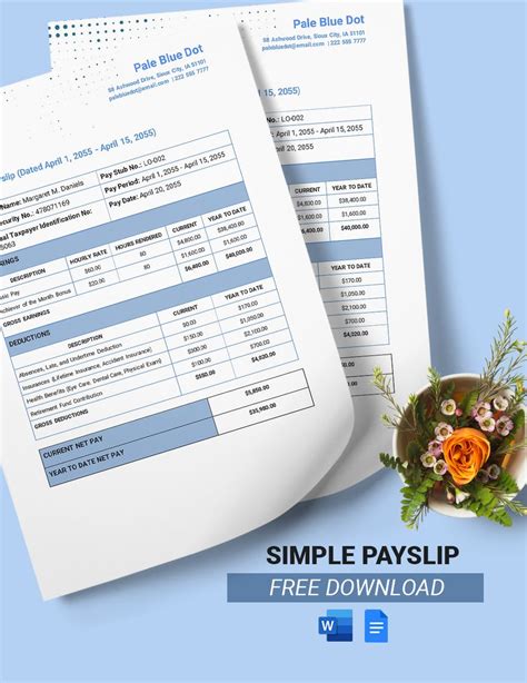 Simple Payslip Template in Word, Google Docs, Pages - Download ...