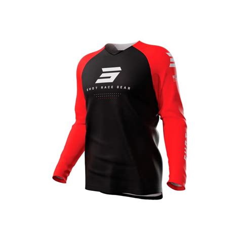 Maillot Cross RAW ESCAPE SHOT Noir Rouge MOTO AXXE FR Maillot Cross