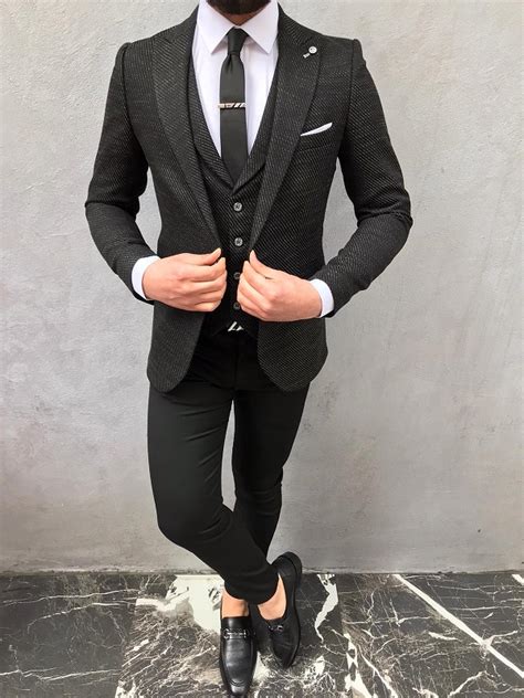 Buy Black Slim Fit Suit By Worldwide Shipping