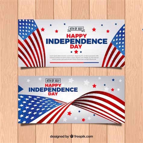 Free Vector Realistic Usa Independence Day Banners