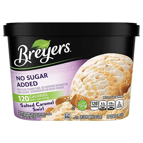 Breyers Ice Cream No Sugar Added Salted Caramel Swirl 48 Oz Randalls