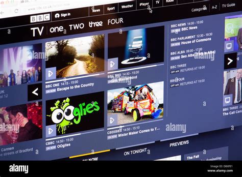 Bbc Tv Channels Website Or Web Page On A Laptop Screen Or Computer