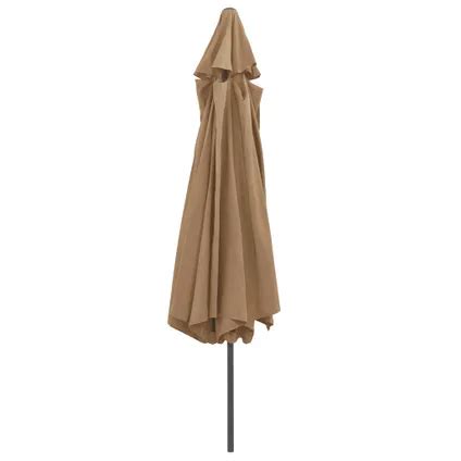 vidaXL Parasol d extérieur avec mât en métal 390 cm taupe 47381