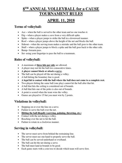 Volleyball Tournament Rules-18 | PDF