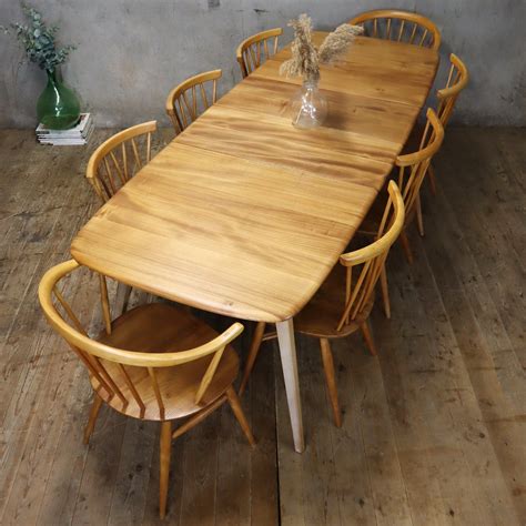 Mid Century Ercol Grand Windsor Extending Dining Table 1504h Mustard Vintage