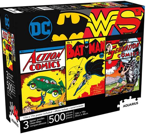 Dc Comics 500 Piece Set Of 3 Puzzles 500 Pieces Aquarius Puzzle Warehouse