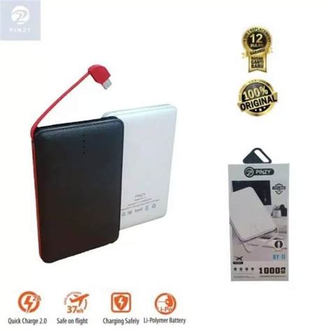 Jual Power Bank PINZY Original DY-11 10000mAh Slim Build in Cable ...