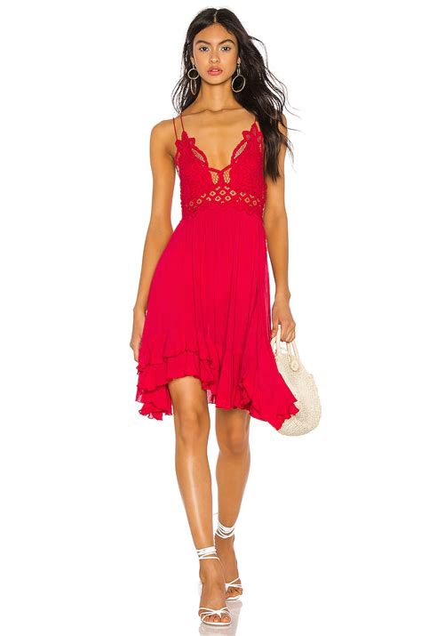 Free People Adella Slip Dress In Bright Red Revolve