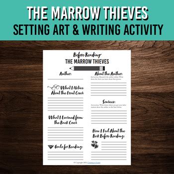 The Marrow Thieves Before Reading Guide Printable Book Study Worksheet