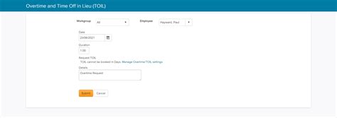 Overtime And Toil Admin Leavewizard Knowledge Base