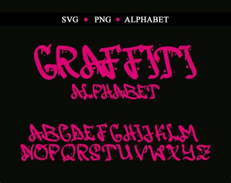 Svg Graffiti Alphabet Clip Art Alphabet Svg Font Graffiti Etsy